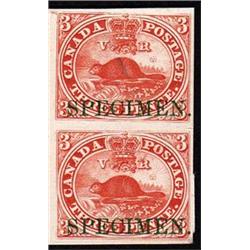 #1TCi XF IMPERF PROOF PAIR *GREEN BLACK SPECIMEN OVERPRINTED*