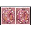 Image 1 : #14p XF IMPERF PROOF PAIR *DEEP ROSE SHADE*