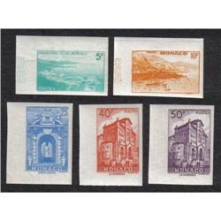 #228 to 232 MONACO XF-NH IMPERF SINGLE SET YVERT #310A,311B, 313A-B-C