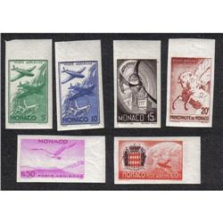 #C2 to C7 MONACO XF-LH IMPERF SINGLE SET YVERT AIRMAIL #2-7
