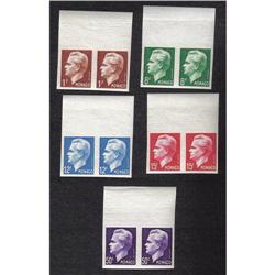 #253 to 257 MONACO XF-NH IMPERF PAIR SET YVERT #344-48