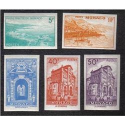 #228 to 232 MONACO XF-NH IMPERF SINGLE SET YVERT #310A,311A, 313A-B-C