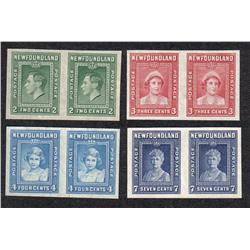NEWFOUNDLAND #245-248P IMPERF PROOF PAIR