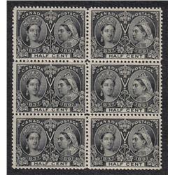 #50 VF- 3NH 3LH RARE BLOCK OF 6 JUBILEE