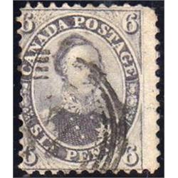 CANADA #13 F-VF C$6750.00 *RARE* (6d BROWN VIOLET)