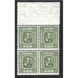 ISLAND - ICELAND #74 MINT NH BLOCK OF 4