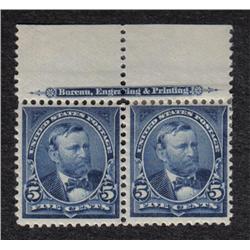 USA #281 MINT PAIR NH(1)-LH(1) WITH IMPRINT INSCRIPTION