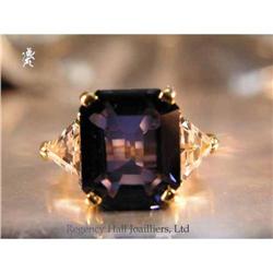 RHJ Rich Fire-y Synthetic Sapphire & CZ Ring  #1447596