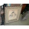 Image 1 : Very Old Carved Frame with Picture of Lady  #1447617