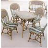 Image 1 : Rare French Rattan table and 4 armless chairs #1448022