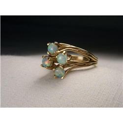 Rare Estate 14K YG Gold Opal Handmade Ring #1448097