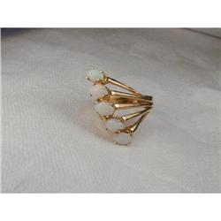 Estate 14K YG Gold Filigree Opal Cocktail Ring #1448099