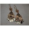 Image 1 : Estate 14K Pink Gold Filigree Hanging Earrings #1448114