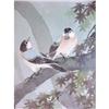 Image 1 : Chinese Watercolor  Woodcut  Birds in Tree 1900#1448137