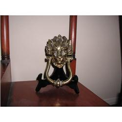 English Brass Lion Head Door Knocker #1448273