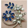Image 1 : LOVELY BLUE/CLEAR RHINESTONE BROOCH  #1468725