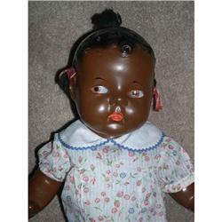 16" Black Unmarked Toddler Strung Doll #1468881