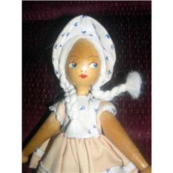 Polish Wooden Doll white braids #1469066