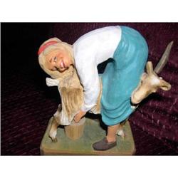5.5" Norway Wood Carved Milking Doll #1469112