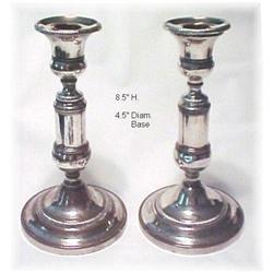 Antique Sheffield Silver Candlesticks Pr 1820s #1469377
