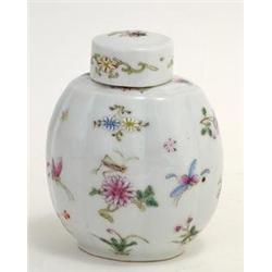 Chinese Export Enamel Famille Rose Tea Caddy #1469422