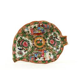 Old Chinese Rose Medallion Leaf Shape Spoon #1469424