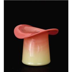 Burmese Glass Hat Shape Cup Art Deco Style #1469426