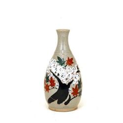 Old Japanese Kutani Porcelain Sake Bottle Maple#1469454