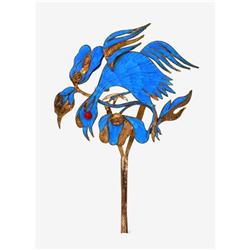 19C Chinese Kingfisher Feather Hair Pin  #1475411
