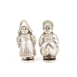 Plated Silver Salt Pepper Boy & Girl Figurine #1475428