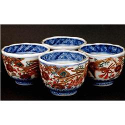 4 Old Japanese Imari Sake Cup w Phoenix #1475440