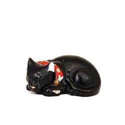 Old Japanese Black Sleeping Kutani Cat Neko #1475447