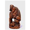 Image 1 : Old Chinese Bamboo Boy Ride Fu Dog & Pup  #1475465