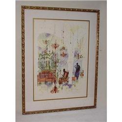 Colored Lithograph" Ari Synogague" Sku2677 #1475486