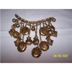 RARE BREAST PLATE BRASS CHARM BROACH #1475555