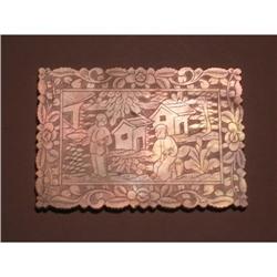 Antique mother of pearl gaming chip #1475594