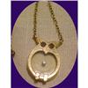 14k Owl  with clear belly & Gemstone Necklace #1475659