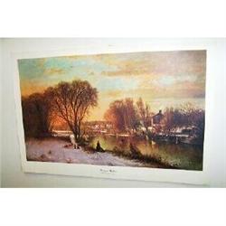 Joseph Morviller Lithograph, Skating at Milford#1475774