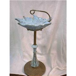 Pottery Smoke Stand or Ashtray Blue #1475880
