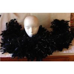 Feather Boa Full Length Black with Silver #1487817