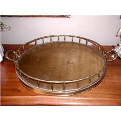 Brass Tray Large Serving C.1920 #1487841