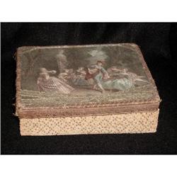 French Box Fabric Beaded Hand Colored Engraving#1487846