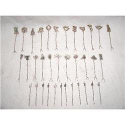 Cocktail Picks Silverplate Brass Mother Of #1487847