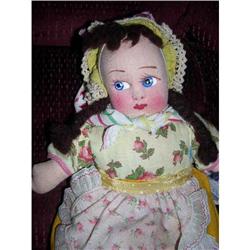 10" Irish Mollye Cloth Molded Face W/ Tag #1488236