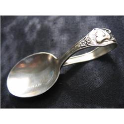 Sterling Baby Spoon w/ Collie Dog or Wolf #1488278