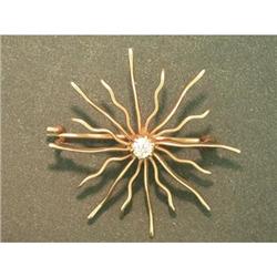 Antique 0.12ct OEC Diamond 14k Y Gold Pin #1488286