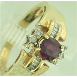 Vintage 0.75ct Ruby and Diamond 14k Y Gold Ring#1488288