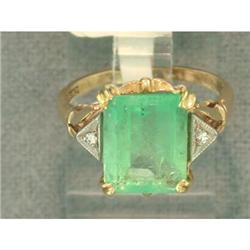 3ct Emerald with 0.02tcw Diamonds 18k Gold Ring#1488291