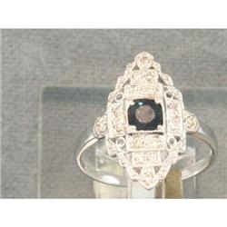 Antique 0.60ct Sapphire & Diamond 18k Gold Ring#1488292