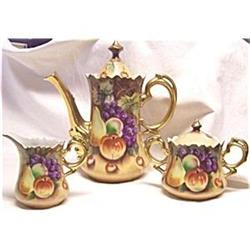 Lefton Brown Heritage Fruit Coffee Service #1488309